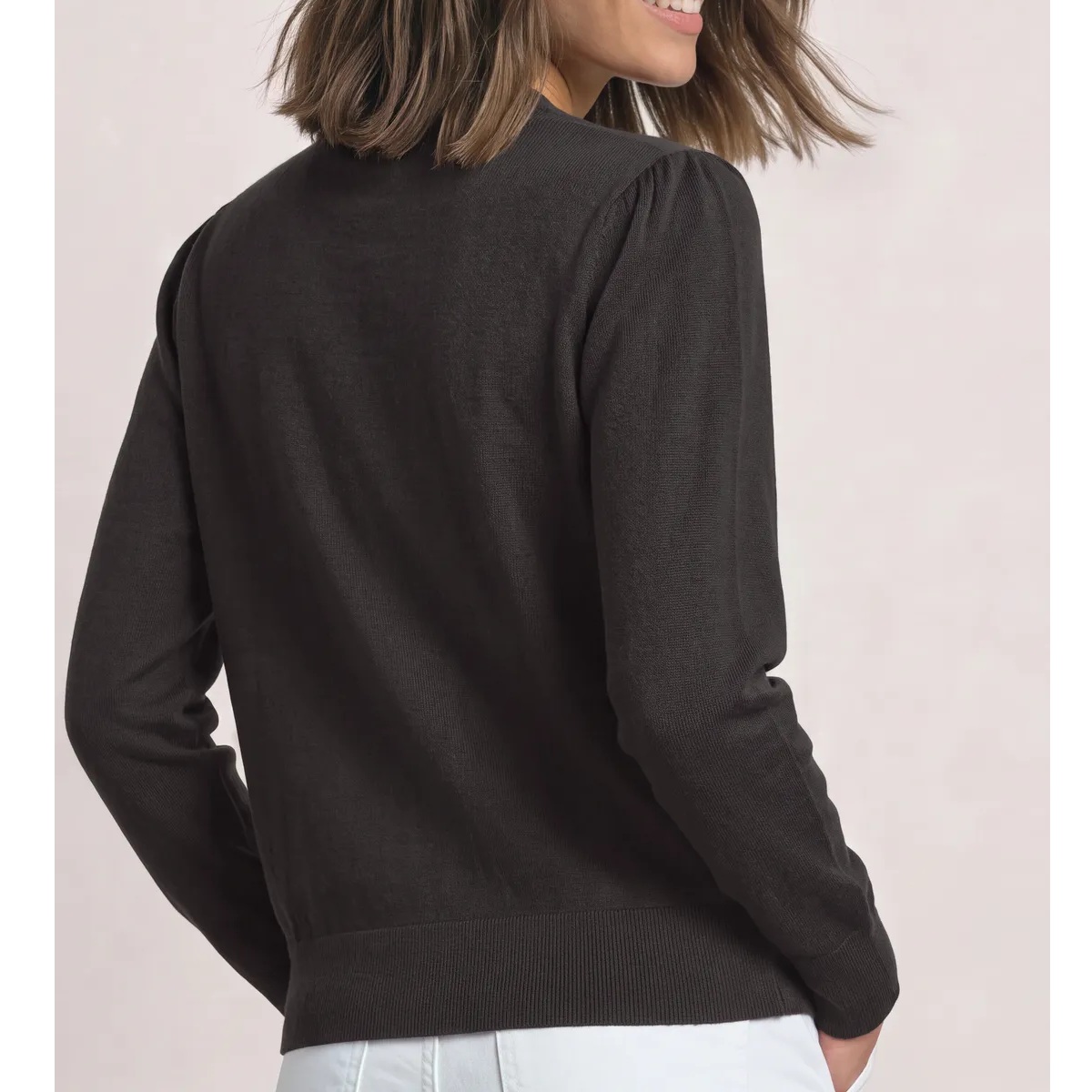Street One puffy sleeve black coffee
