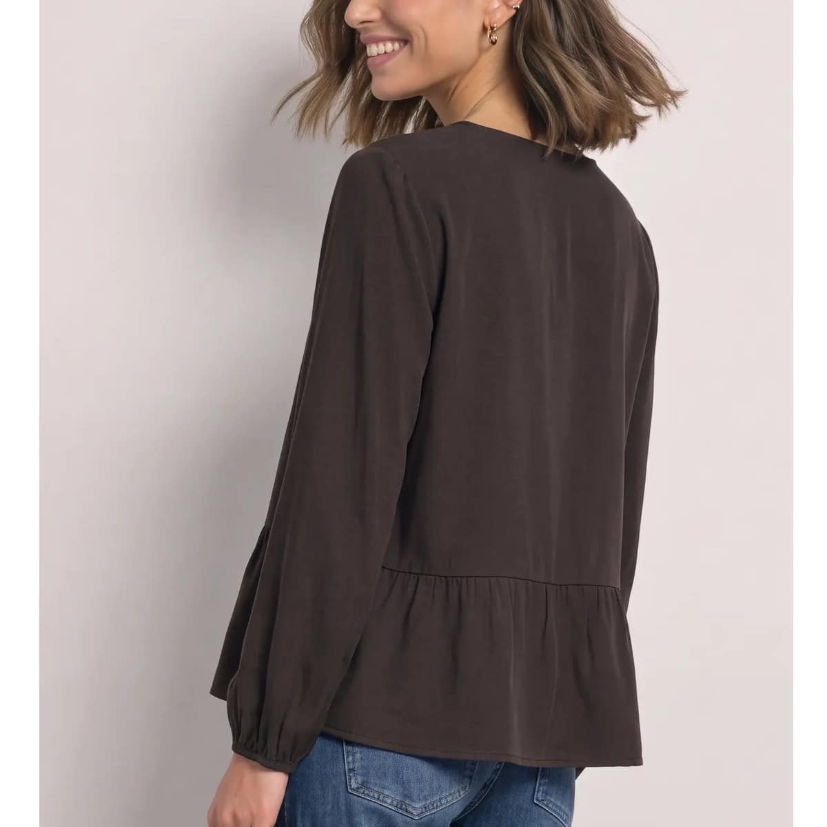 Street One Tunicblouse peplum black coffee